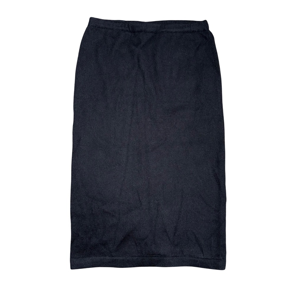 Peruvian Connection Midi Skirt Women XL Black Excellent Alpaca Knit Pencil